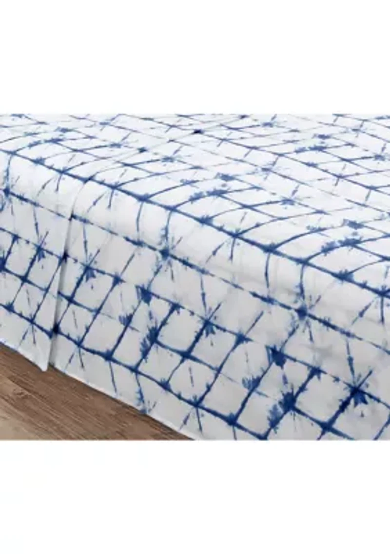 Blue Roxanne Tie Dye Sheet Set King