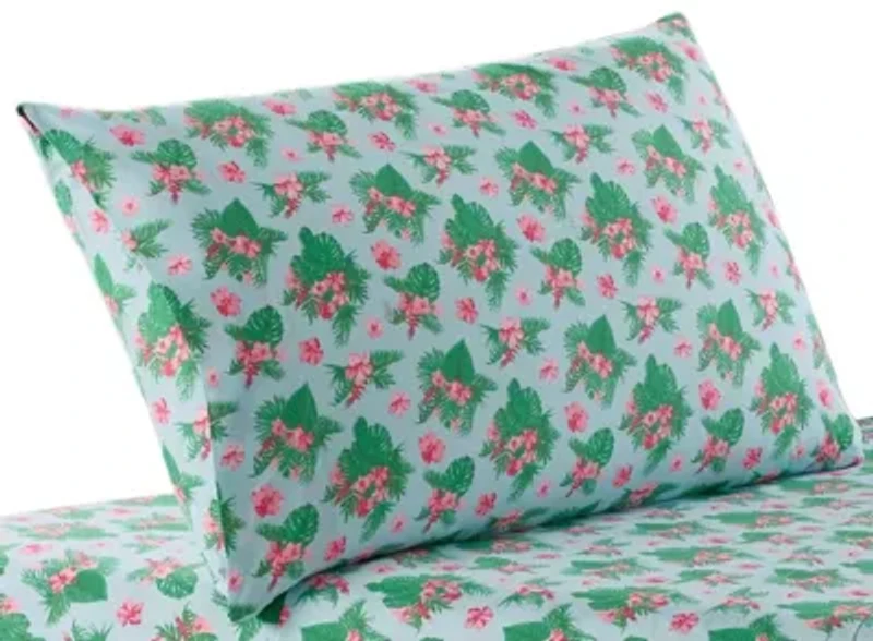 Pink Hibiscus Pillowcase Pair