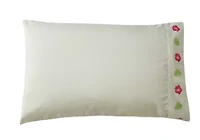Embroidered Palms and Flowers Pillowcase Pair