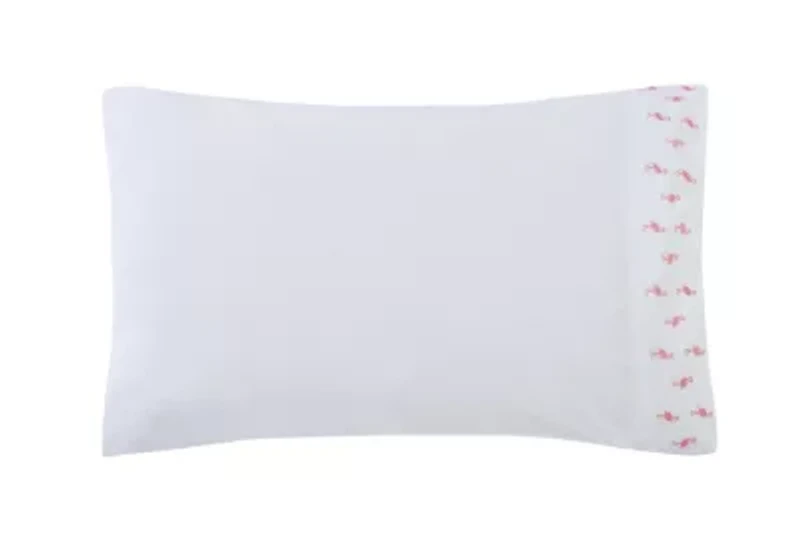 Mini Flamingo Embroidered Pillowcase Pair