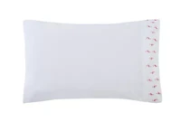 Mini Flamingo Embroidered Pillowcase Pair