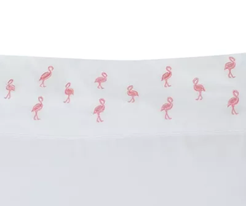 Mini Flamingo Embroidered Pillowcase Pair
