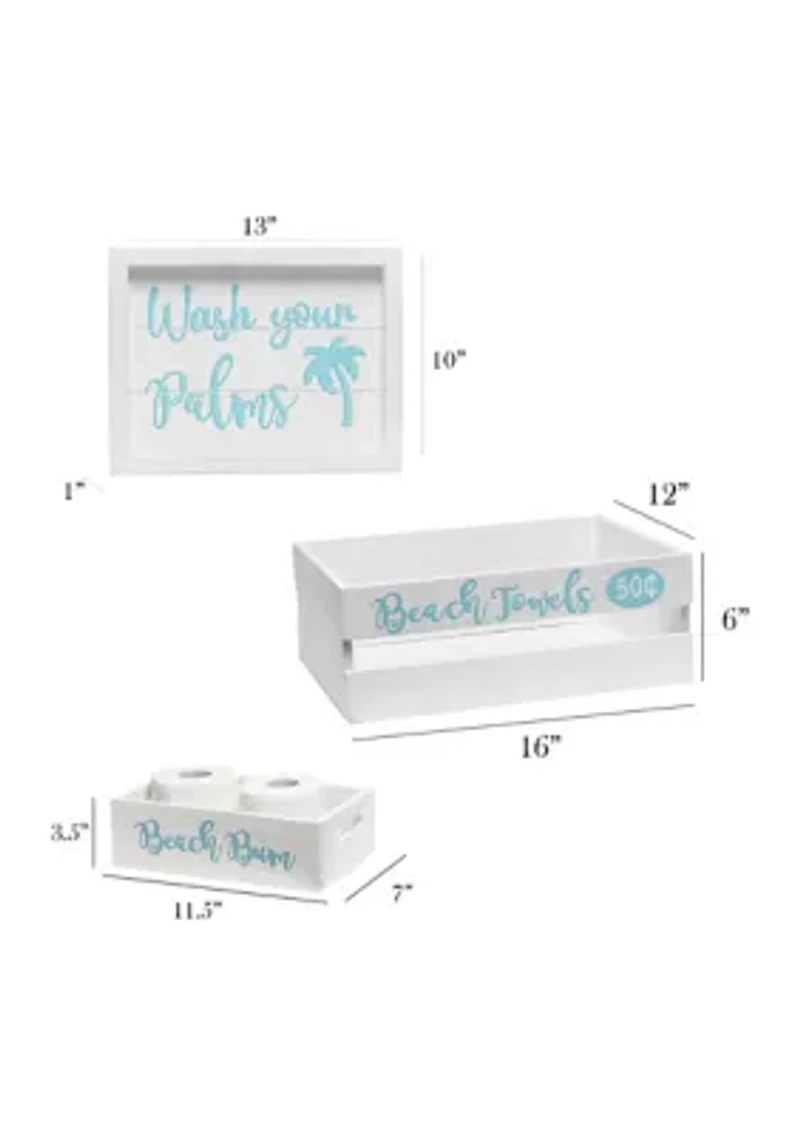 3-Piece Decorative Coastal Bath Set