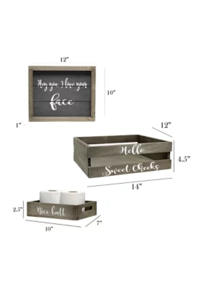 3-Piece Decorative Cheeky Bath Set