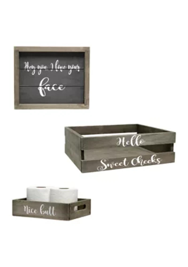 3-Piece Decorative Cheeky Bath Set