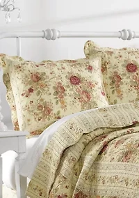 Antique Rose Quilt and Pillow Sham Set