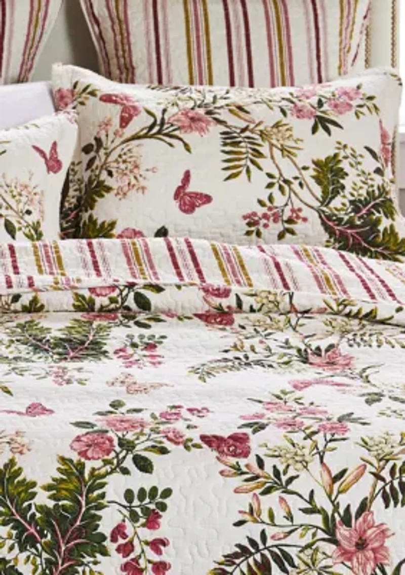 Butterflies Quilt and Pillow Sham Set