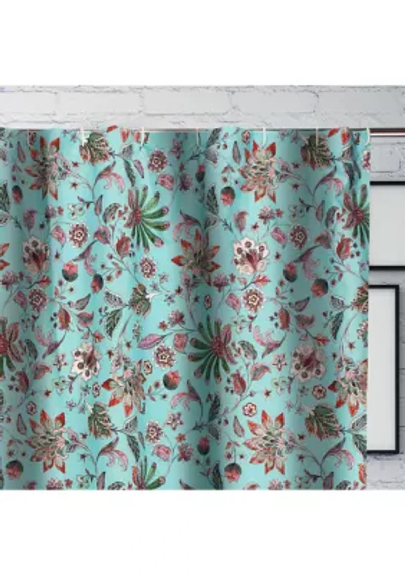 Audrey Turquoise Shower Curtain