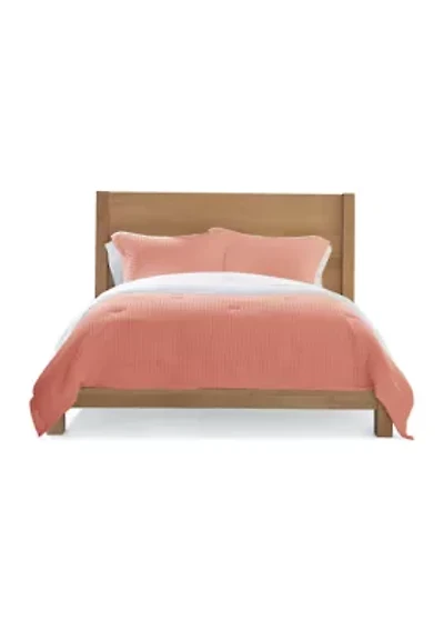 Coral Waffle Comforter Set