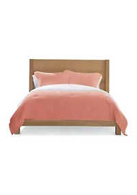 Coral Waffle Comforter Set