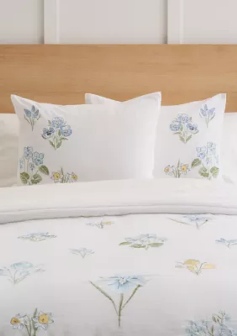 Floral Embroidered Comforter Set