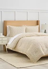 Waffle Knit Print Comforter Set