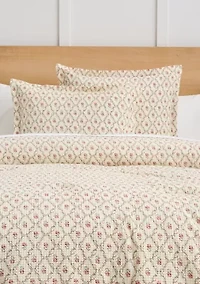 Waffle Knit Print Comforter Set