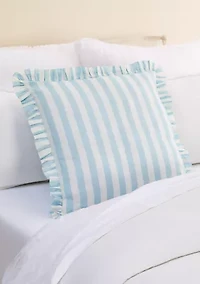 Striped Ruffle Filled Euro Pillow