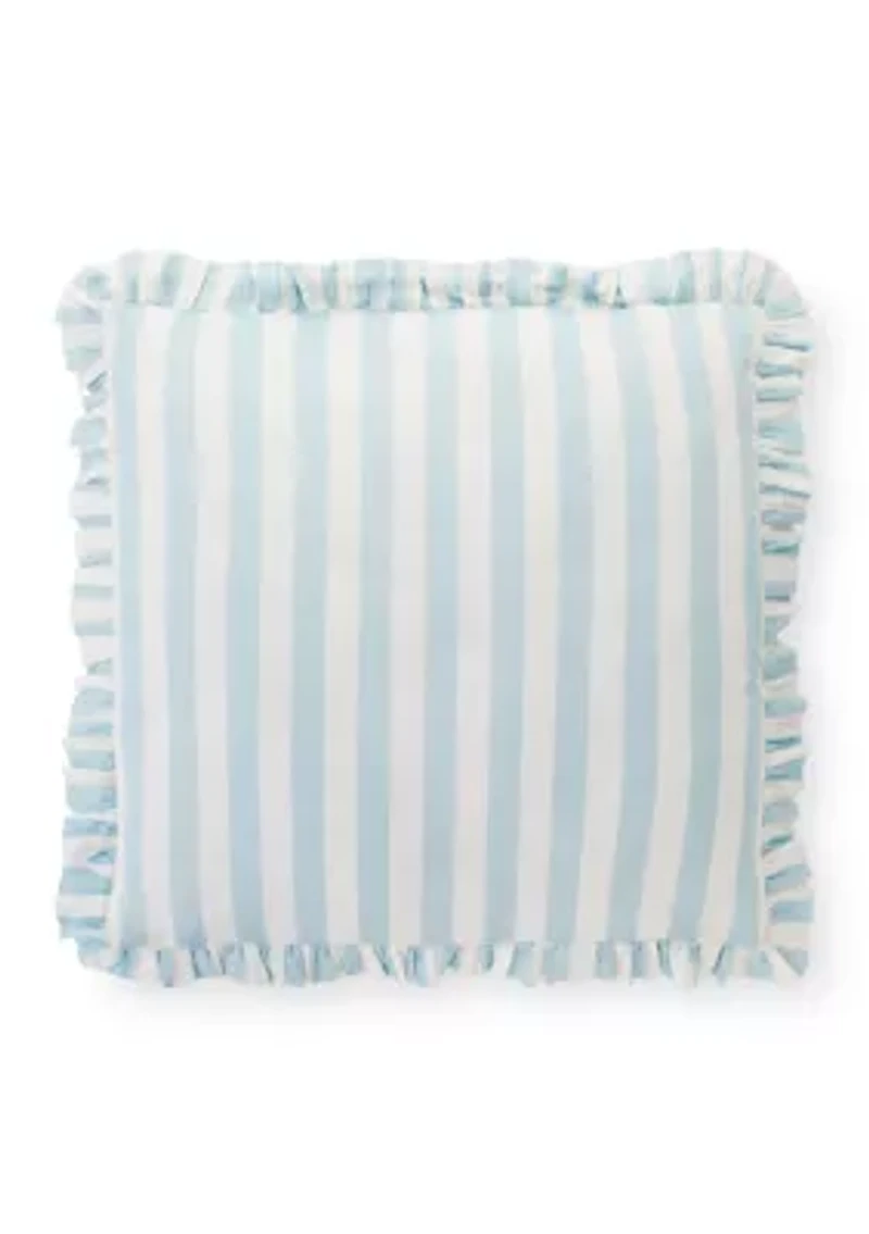 Striped Ruffle Filled Euro Pillow
