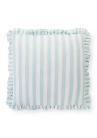 Striped Ruffle Filled Euro Pillow
