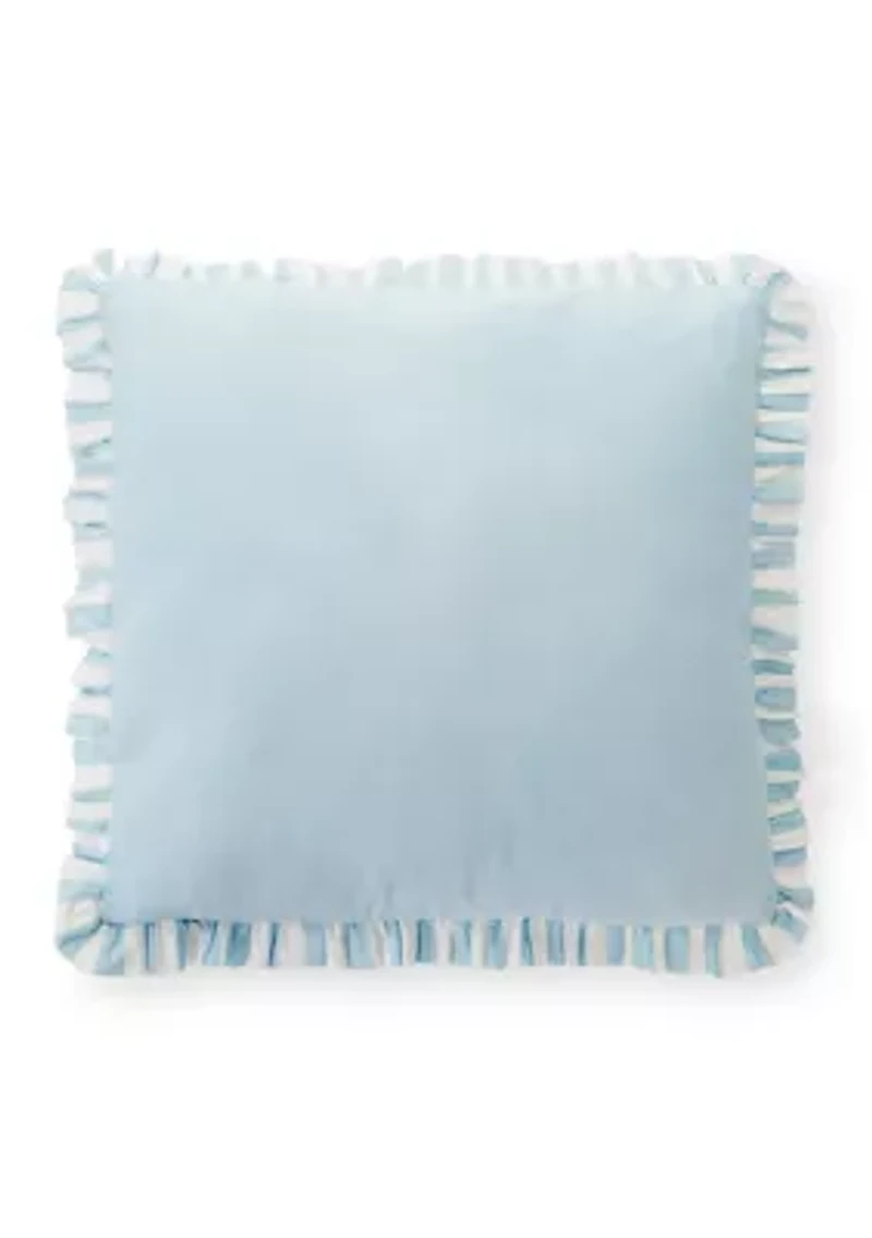 Striped Ruffle Filled Euro Pillow