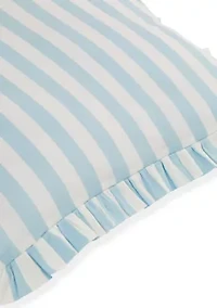 Striped Ruffle Filled Euro Pillow