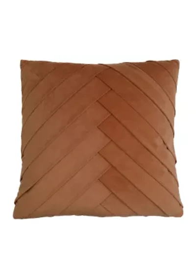 Pleated Velvet Decorative Pillow
