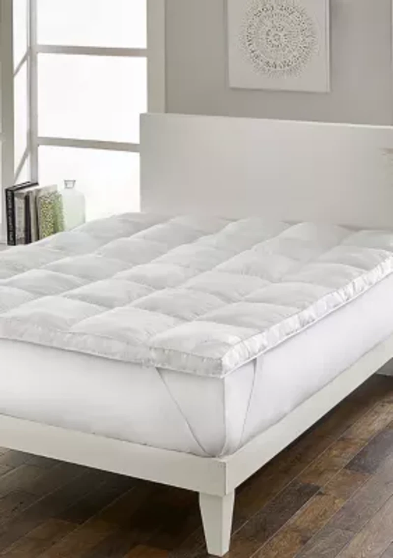 Super Loft 3 Inch Down Alternative Mattress Topper/Fiber Bed with Anchor Bands