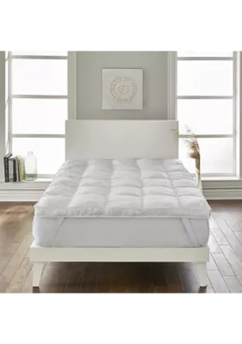 Super Loft 3 Inch Down Alternative Mattress Topper/Fiber Bed with Anchor Bands