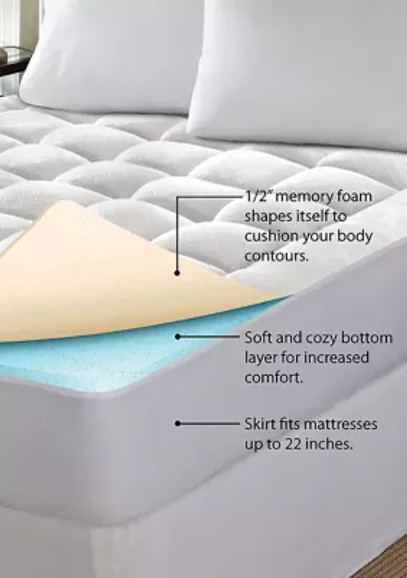1.5inch Washable Memory Foam Mattress Pad