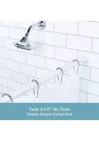 Twist & Fit No Tools Tension Shower Curtain Rod - 42-72"