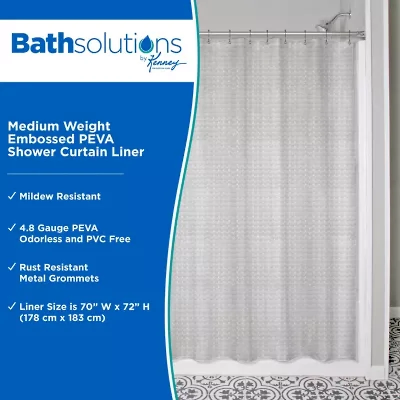 Kenney Medium Weight Embossed PEVA Shower Curtain Liner