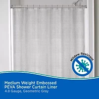 Kenney Medium Weight Embossed PEVA Shower Curtain Liner