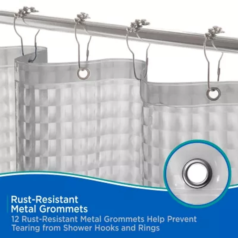 Kenney Medium Weight Embossed PEVA Shower Curtain Liner