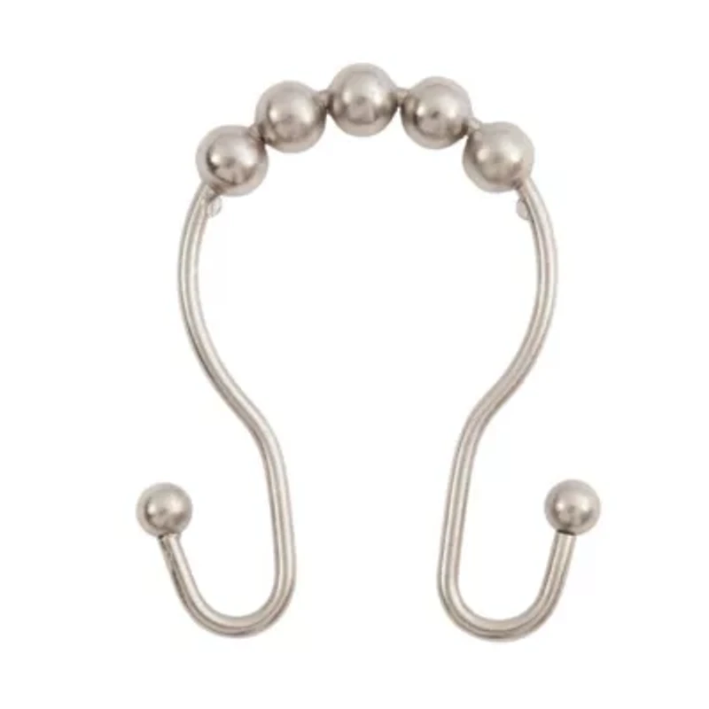 Kenney Beaded Roller Shower Curtain Double Hooks