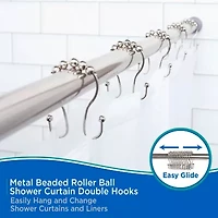 Kenney Beaded Roller Shower Curtain Double Hooks