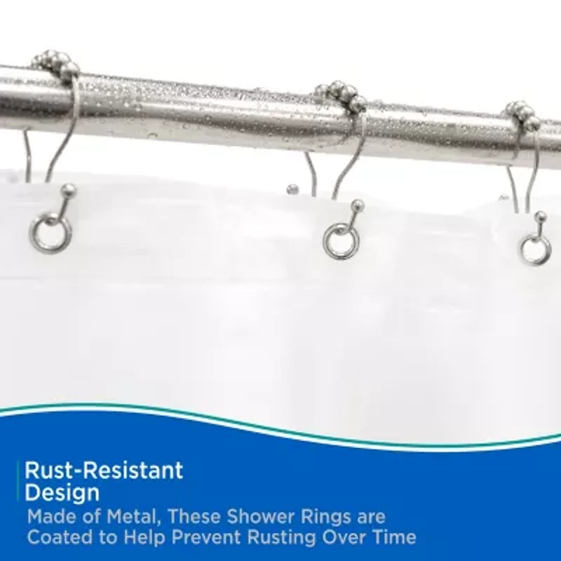Kenney Beaded Roller Shower Curtain Double Hooks