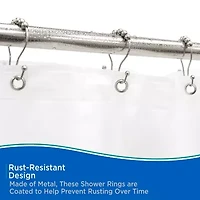 Kenney Beaded Roller Shower Curtain Double Hooks