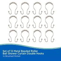 Kenney Beaded Roller Shower Curtain Double Hooks