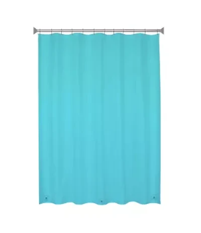 Kenney Medium Weight PEVA Shower Curtain Liner and Beaded Roller Ring Set