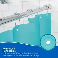 Kenney Medium Weight PEVA Shower Curtain Liner and Beaded Roller Ring Set