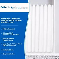 Kenney FlexHook Medium Weight PEVA Shower Curtain Liner