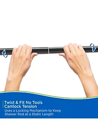 Kenney Twist & Fit No Tools Tension Shower Curtain Rod