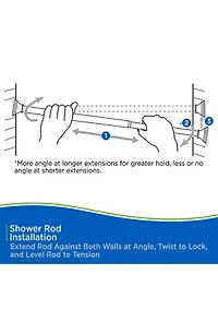Kenney Twist & Fit No Tools Tension Shower Curtain Rod