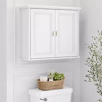 Geneva Two-Door Wall Cabinet with Layered Doors – White