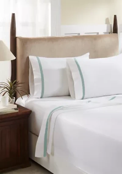 500 Thread Count Tonal Border Sateen Bed Sheet Set