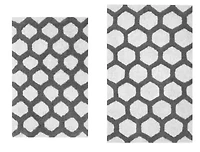 2 PC YARN DYED BATH RUG SET 17x24 & 21x34 HONEYCOMB GREY