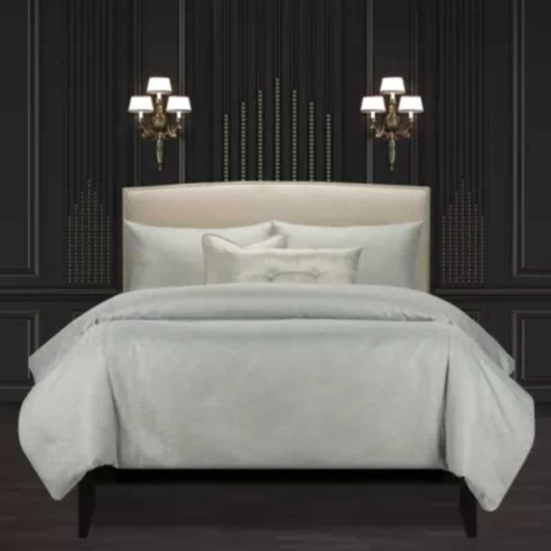 F Scott Fitzgerald Star Attraction Mist Luxury Bedding Set- Full- 6 Piece