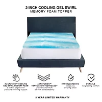 Inch Cooling Gel Swirl Memory Foam Mattress Topper