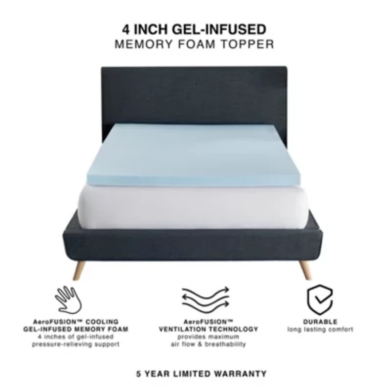 4-Inch Gel-Infused Memory Foam Mattress Topper