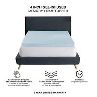 4-Inch Gel-Infused Memory Foam Mattress Topper