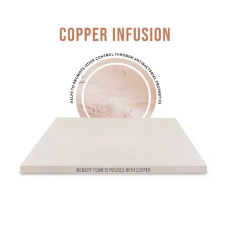 3-Inch Copper Infused Memory Foam Mattress Topper