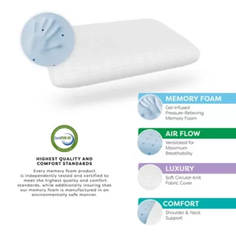 Gel Support Conventional Memory Foam Bed Pillow