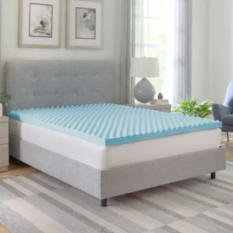 2.5-Inch Gel-Infused Convoluted Memory Foam Mattress Topper